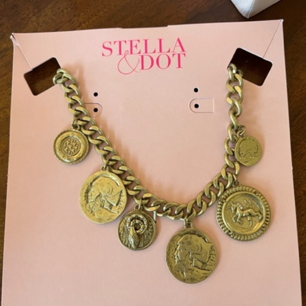 Stella & Dot Heritage Charm Coin Necklace - NEW
